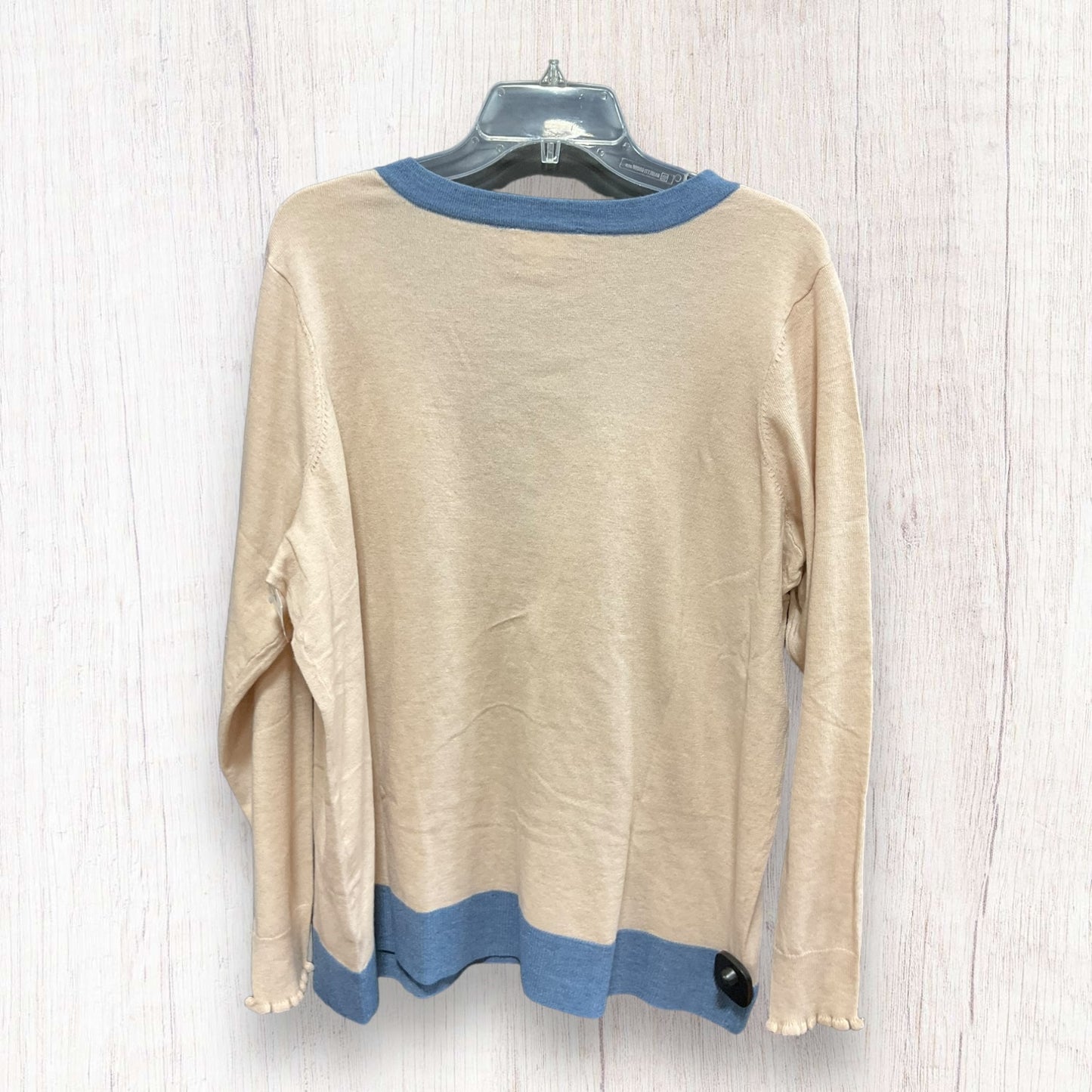 Sweater Cardigan By Cmb In Tan, Size: 1x