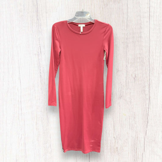 Maroon Dress Casual Midi Leith, Size Xs