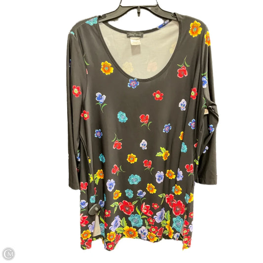 Top Long Sleeve By Slinky Brand In Multi-colored, Size: 1x
