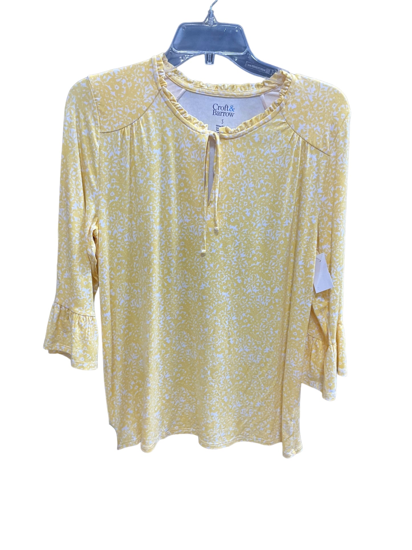 Yellow Top Short Sleeve Croft And Barrow, Size S