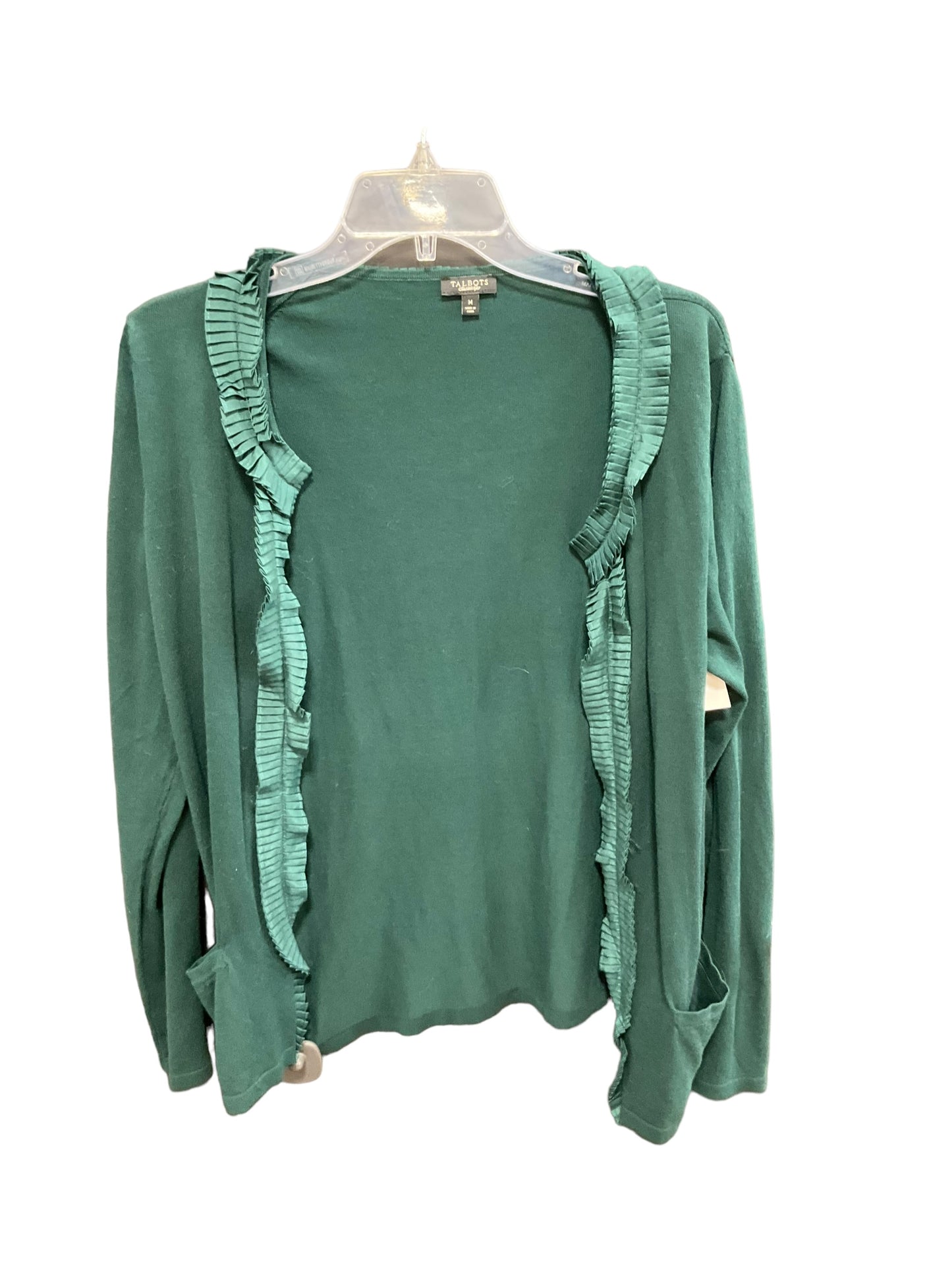 Sweater Cardigan By Talbots In Green, Size: M