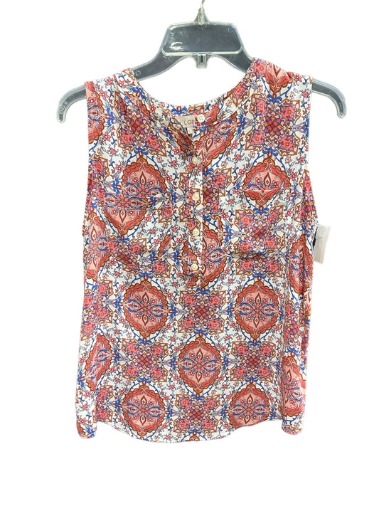 Orange & Pink Top Sleeveless Loft, Size S