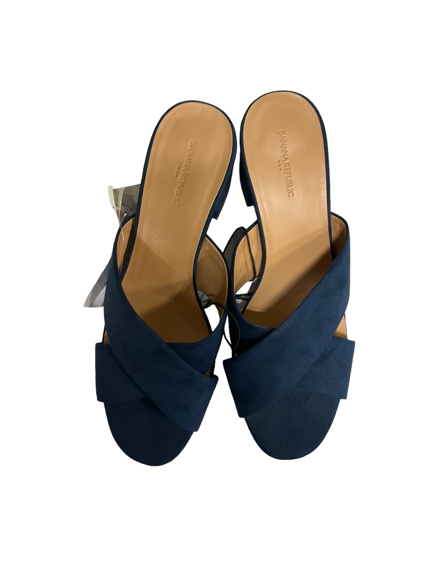 Navy Sandals Heels Block Banana Republic, Size 9