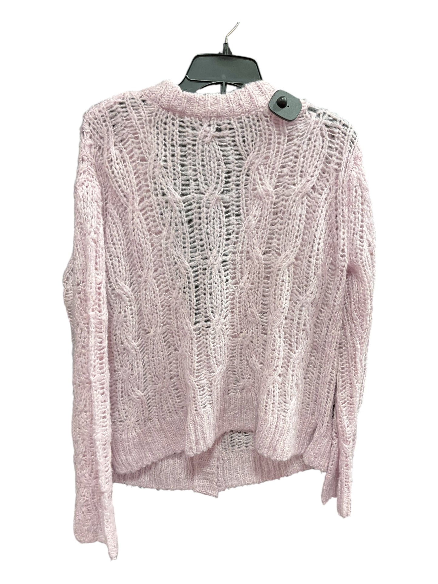 Sweater Cardigan By Atm In Pink, Size: M