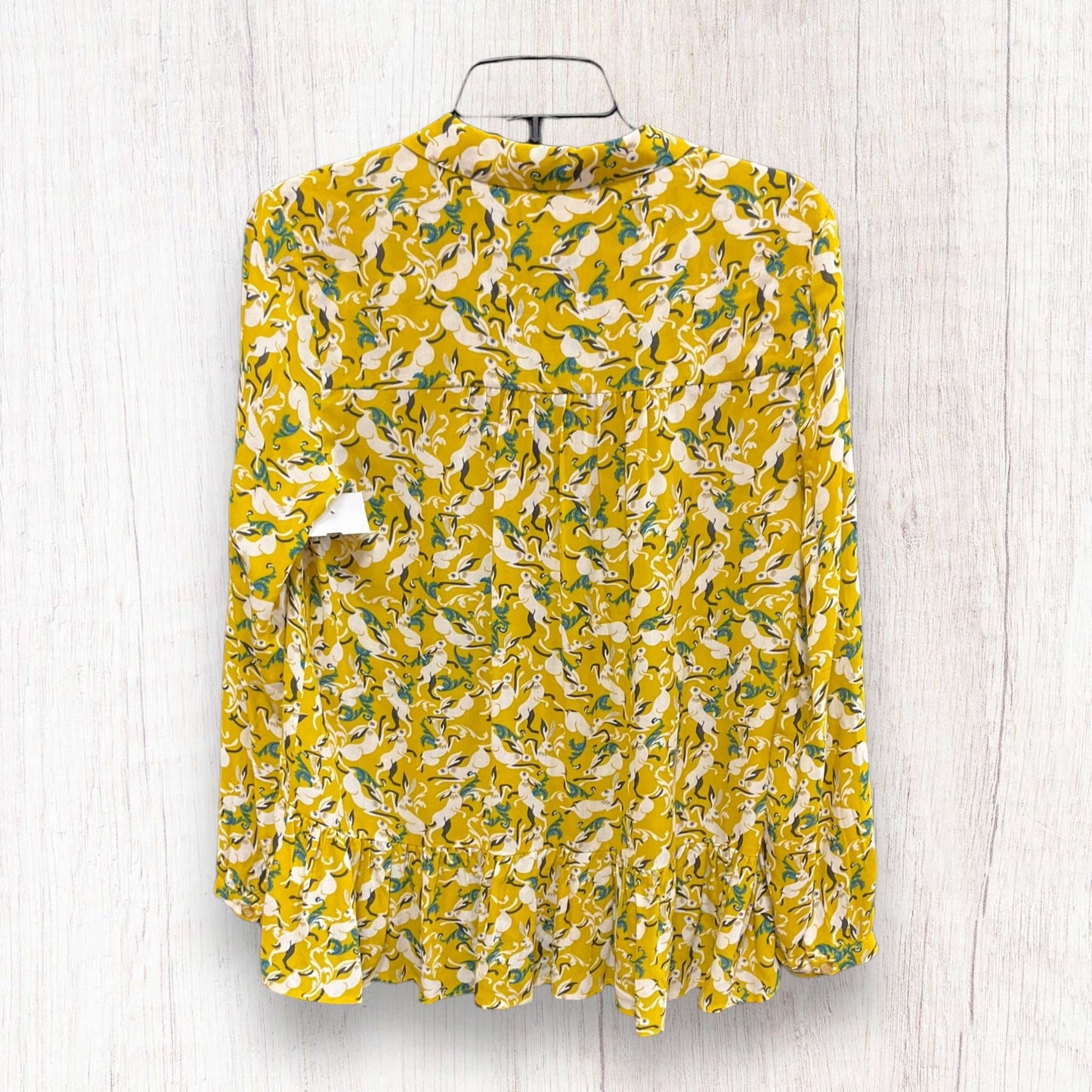 Top Long Sleeve By Maeve In Green & Yellow, Size: Xs