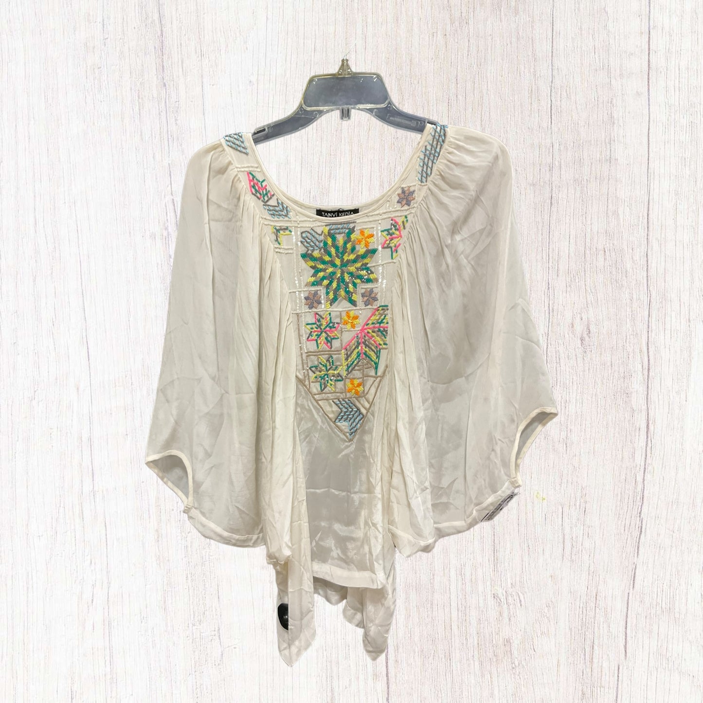 Top 3/4 Sleeve By Tanvi Kedia In Cream, Size: M