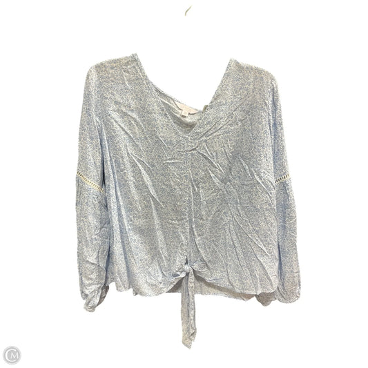 Top Long Sleeve By Lc Lauren Conrad In Blue & White, Size: 2x