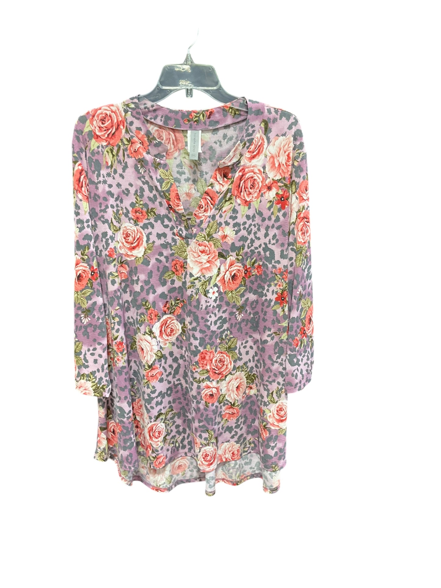 Top 3/4 Sleeve By Honeyme In Pink & Purple, Size: Xxl