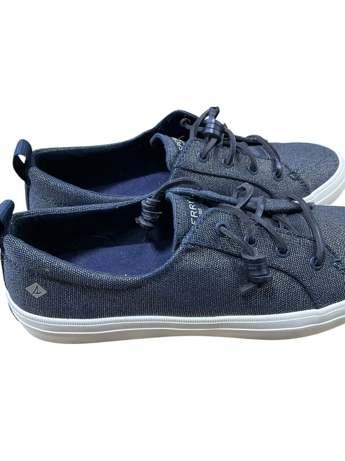 Shoes Sneakers By Sperry In Blue Denim, Size: 8.5