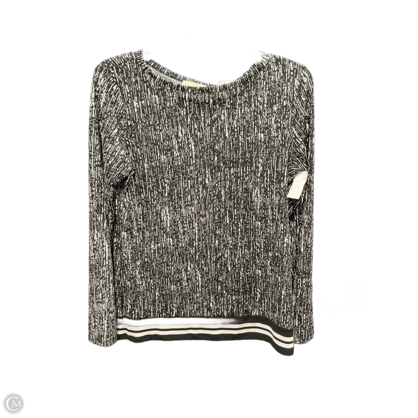 Top Long Sleeve By Michael Kors In Black & White, Size: S