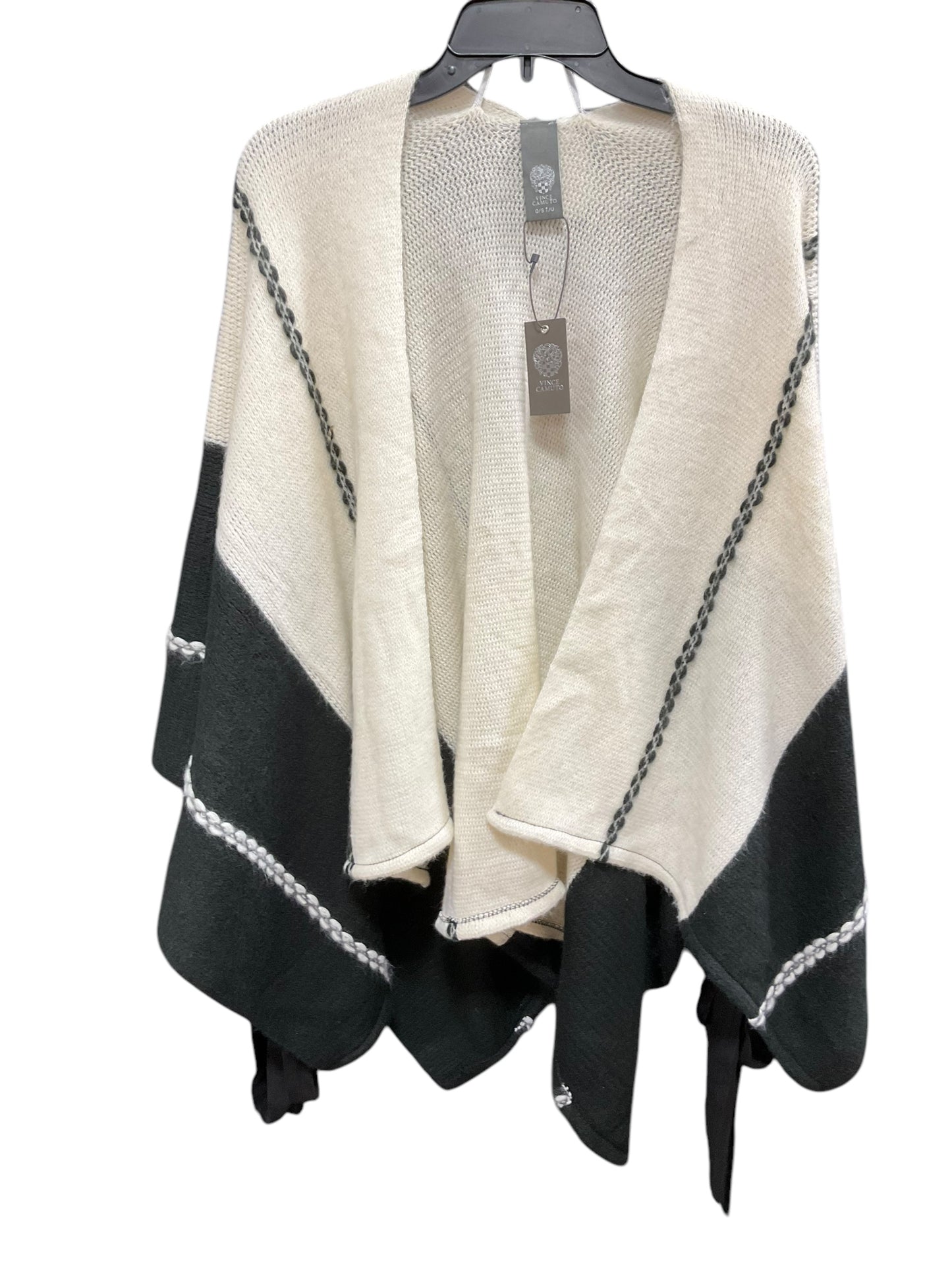 Sweater Cardigan By Chicos In Black & White, Size: Xl