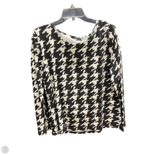 Top Long Sleeve By Chadwicks In Black & White, Size: L