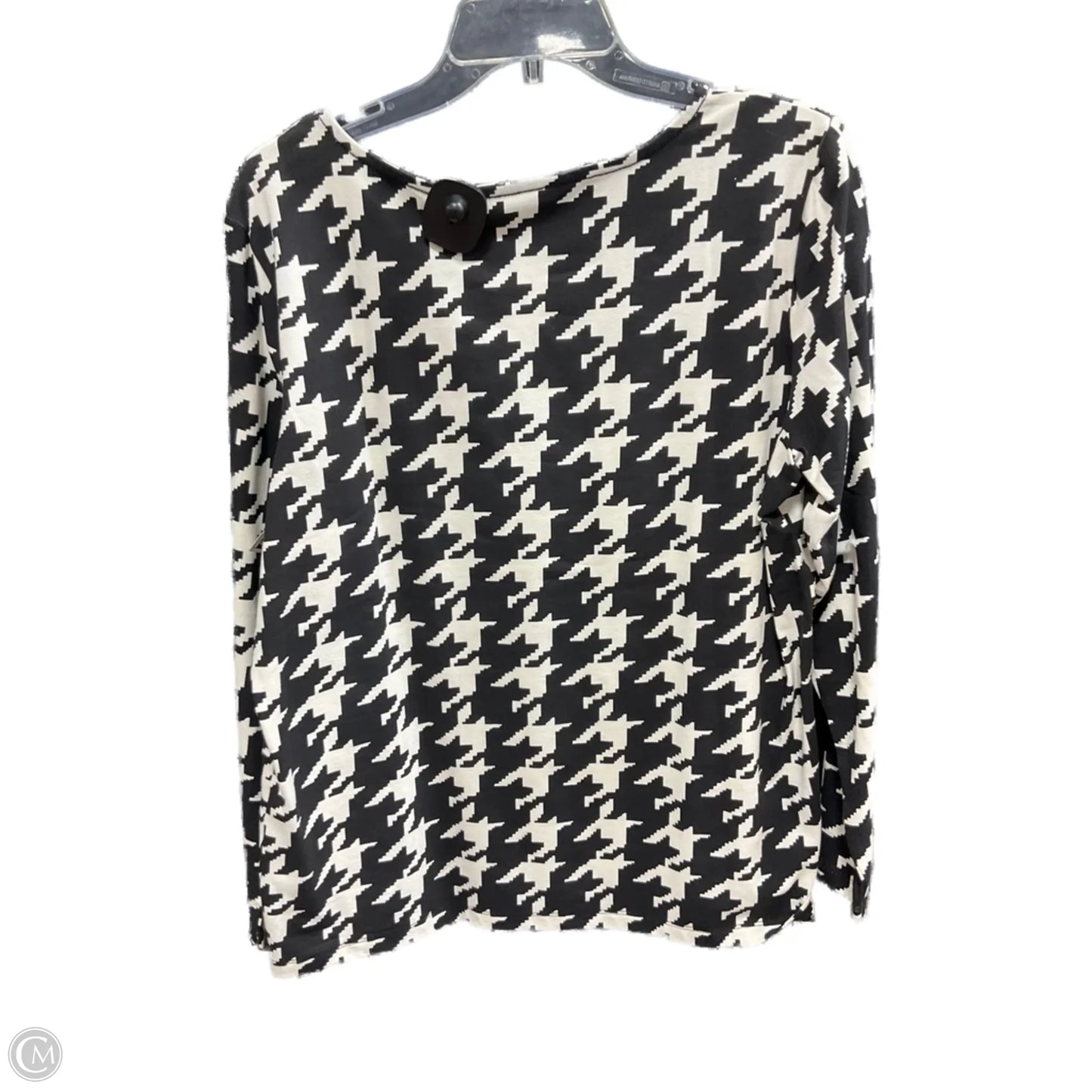 Top Long Sleeve By Chadwicks In Black & White, Size: L
