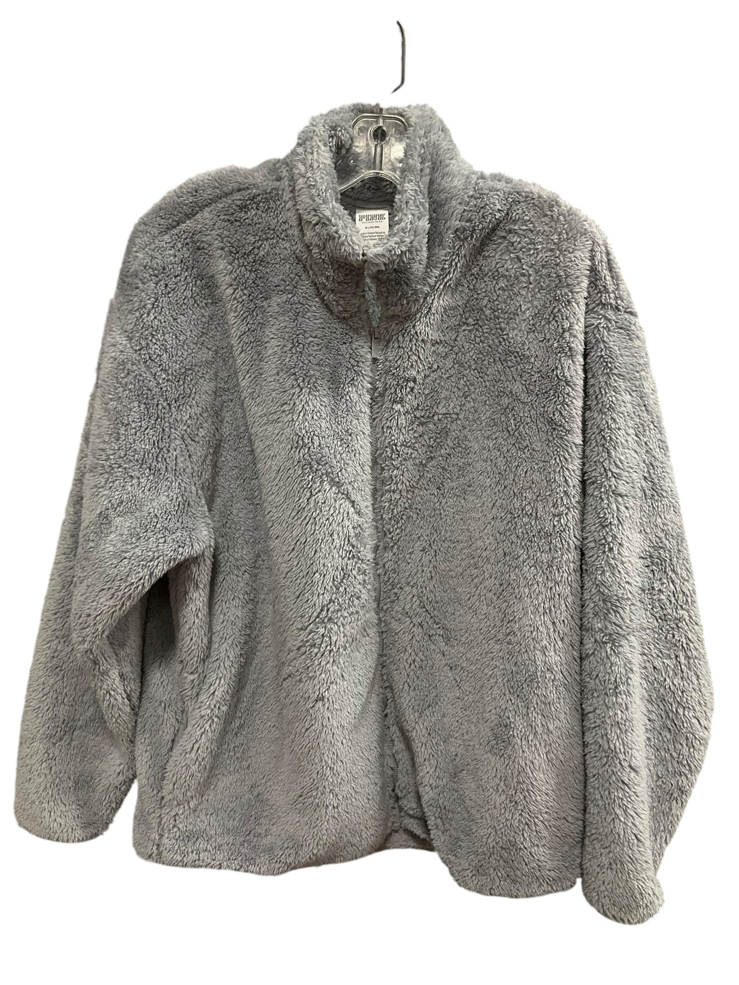 Jacket Fleece By Pink In Grey, Size: M