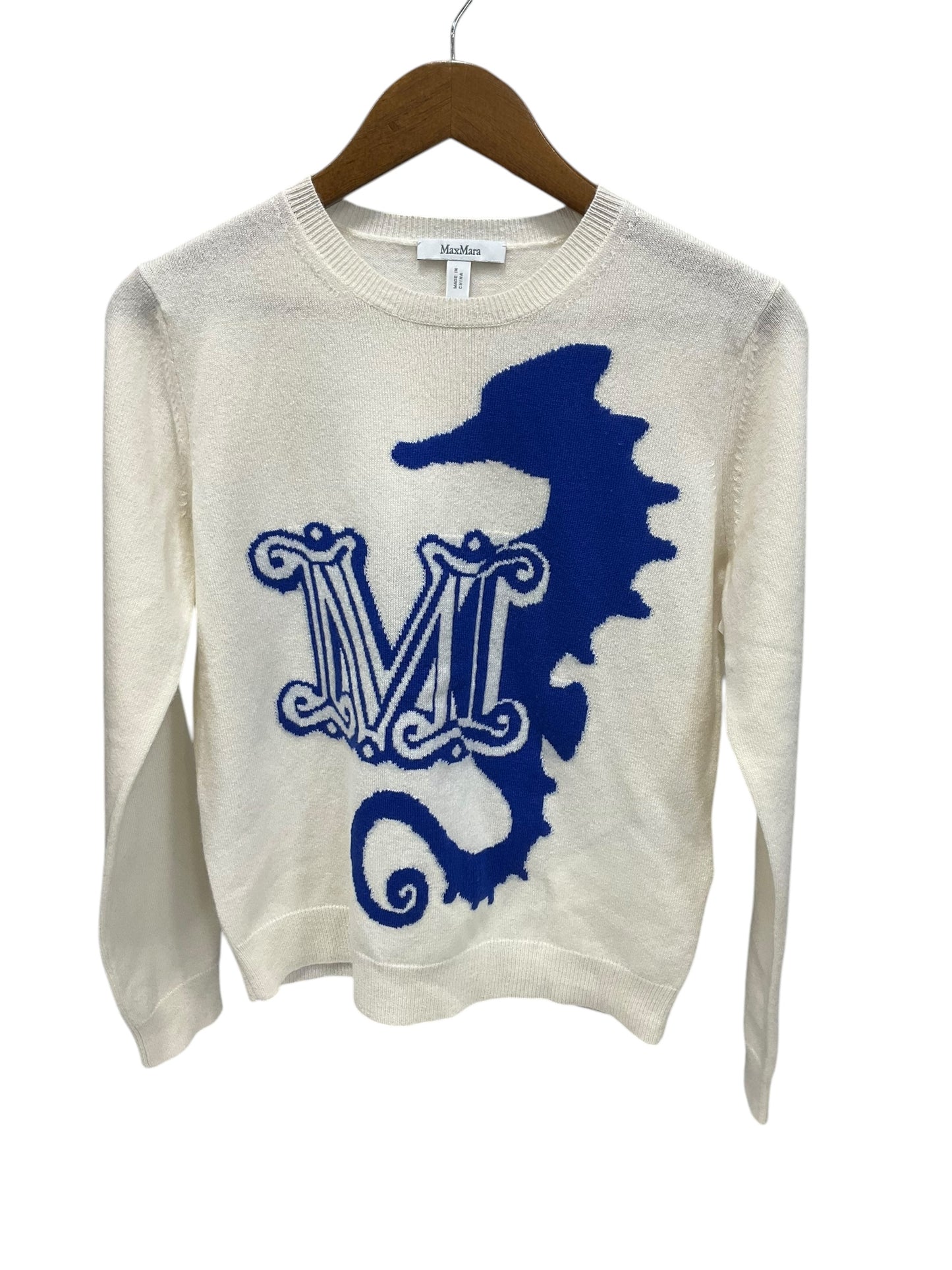 Sweater By Max Mara In Blue & White, Size: M