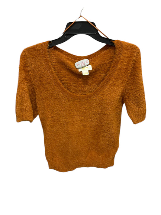 Sweater Short Sleeve By Maeve In Orange, Size: M