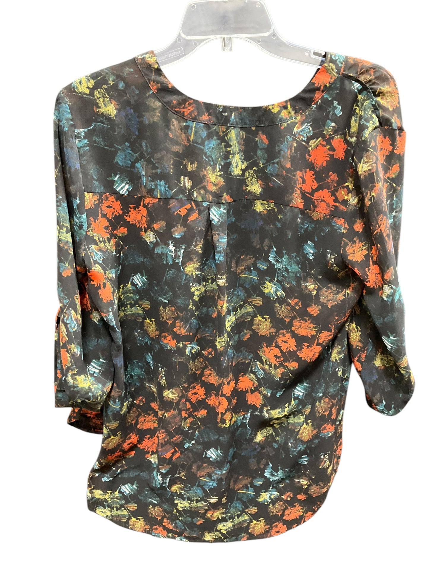 Blouse 3/4 Sleeve By Cme In Black & Green, Size: M