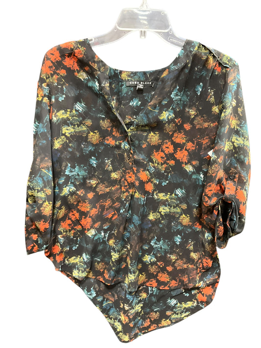 Blouse 3/4 Sleeve By Cme In Black & Green, Size: M