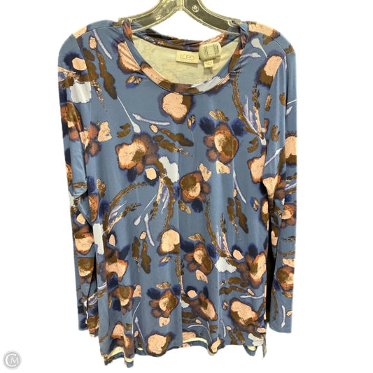 Top Long Sleeve By Logo In Blue, Size: S