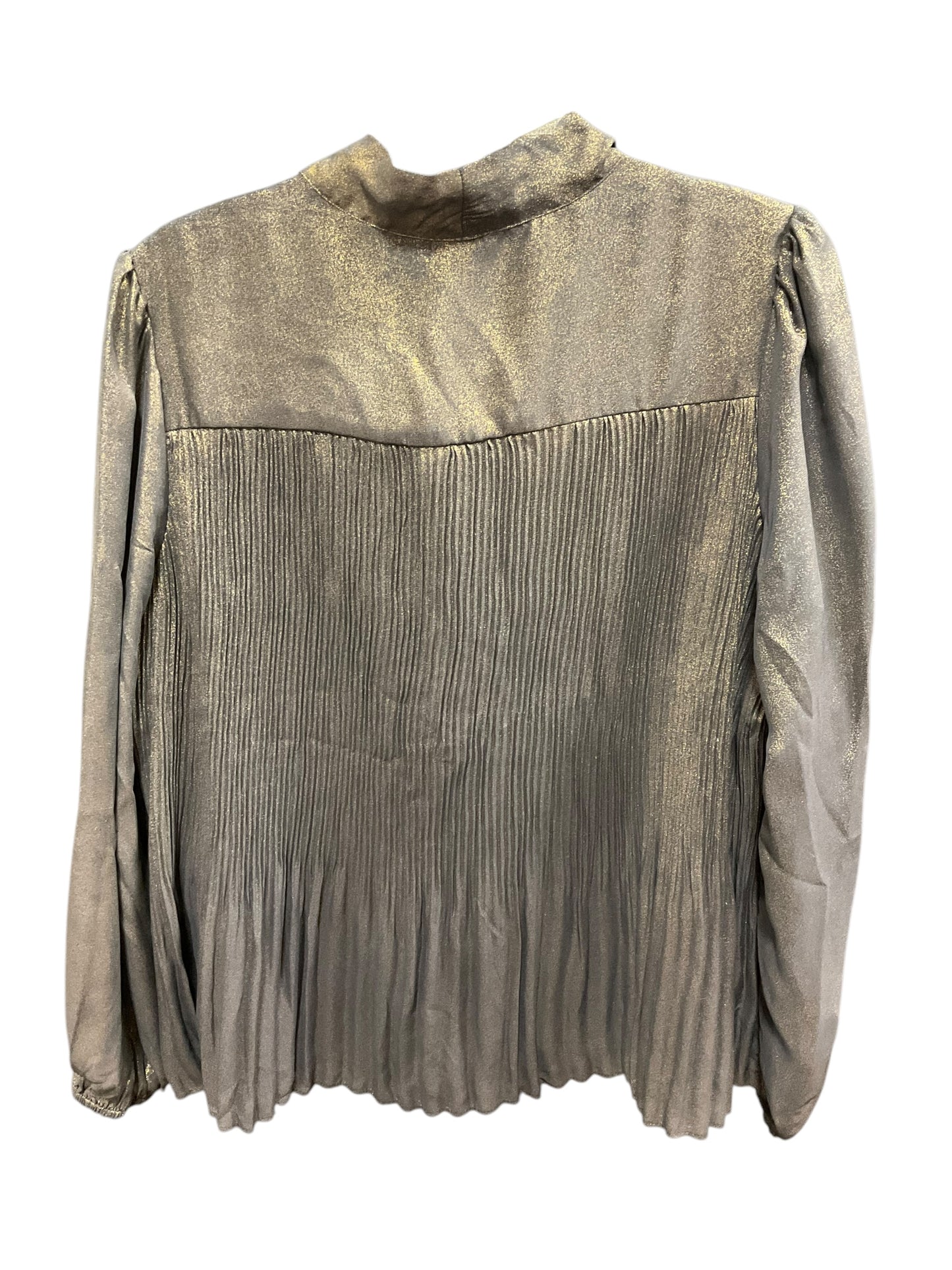 Top Long Sleeve By Nanette By Nanette Lepore In Black & Gold, Size: L