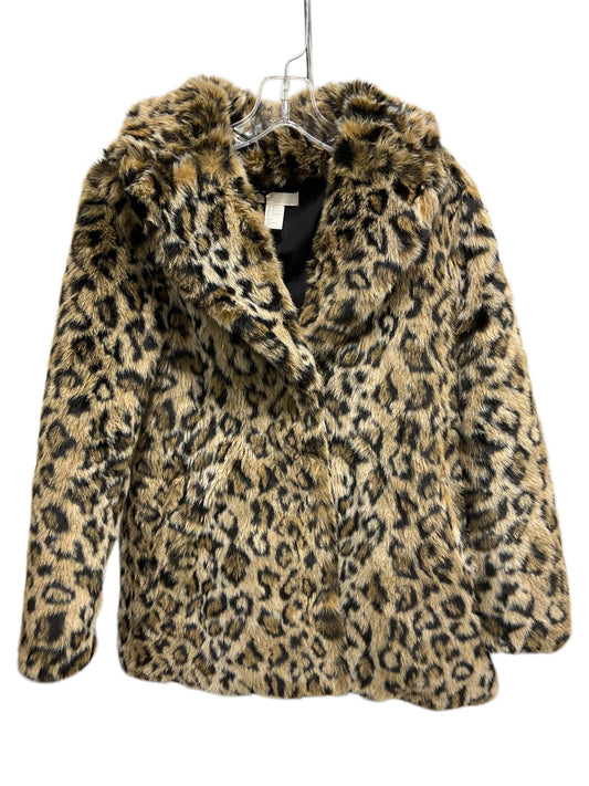 Coat Faux Fur & Sherpa By H&m In Animal Print, Size: 4