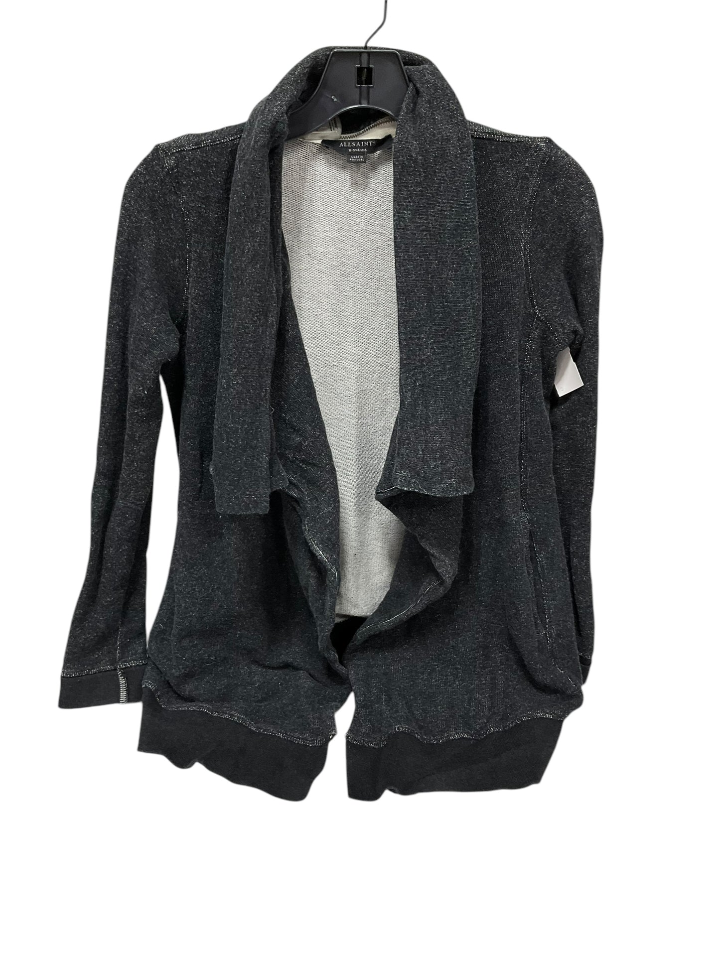 Sweater Cardigan Designer By All Saints In Grey, Size: Xs