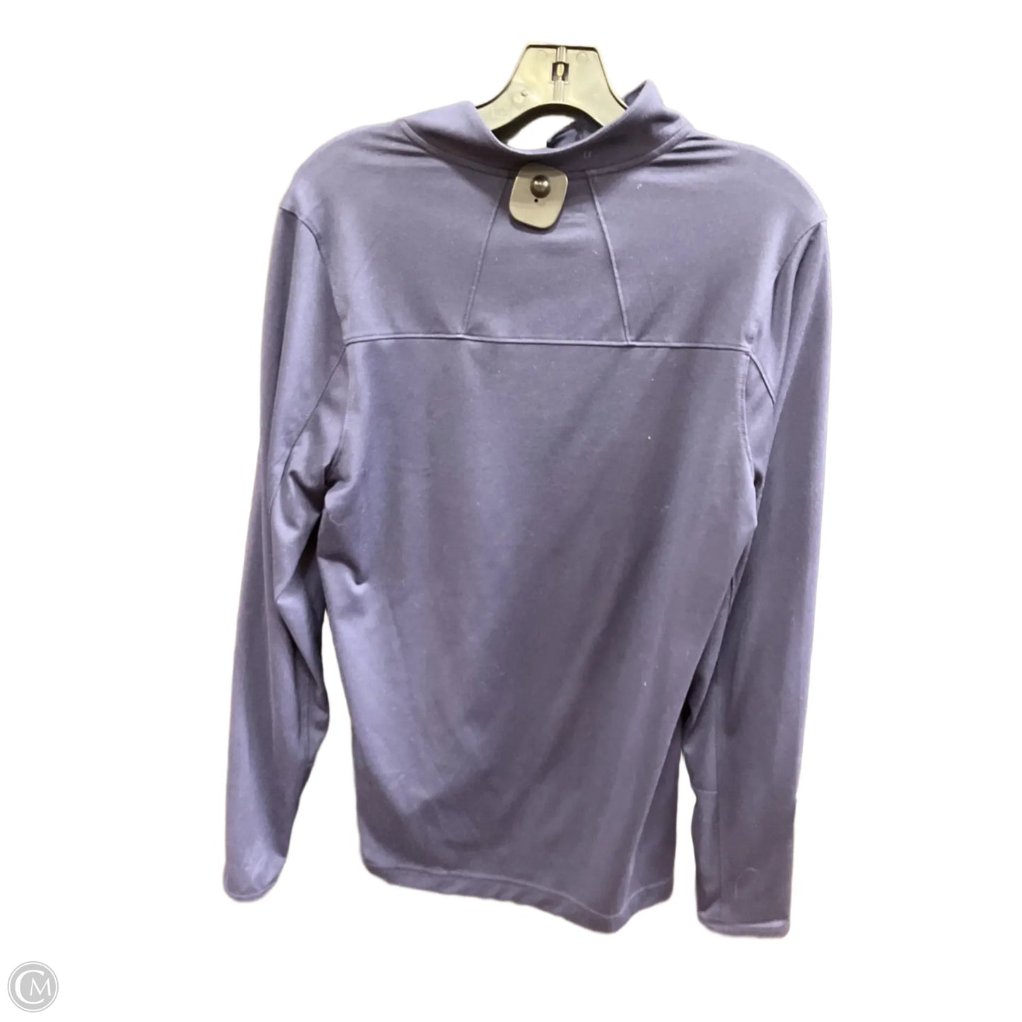 Athletic Top Long Sleeve Collar By Under Armour In Navy, Size: S