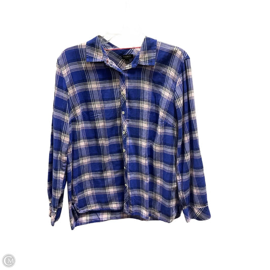 Blouse Long Sleeve By Talbots In Blue, Size: L
