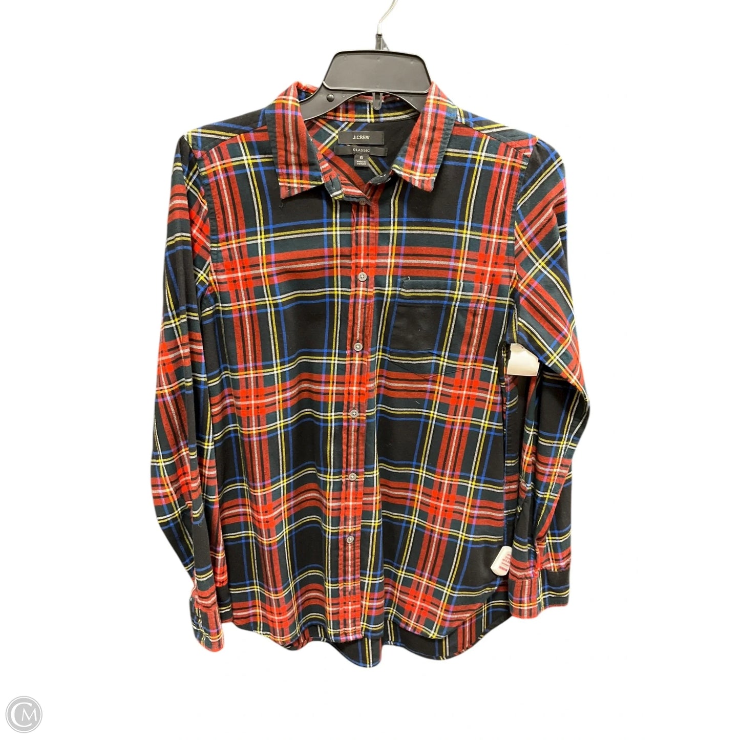 Blouse Long Sleeve By J. Crew In Black & Red, Size: S