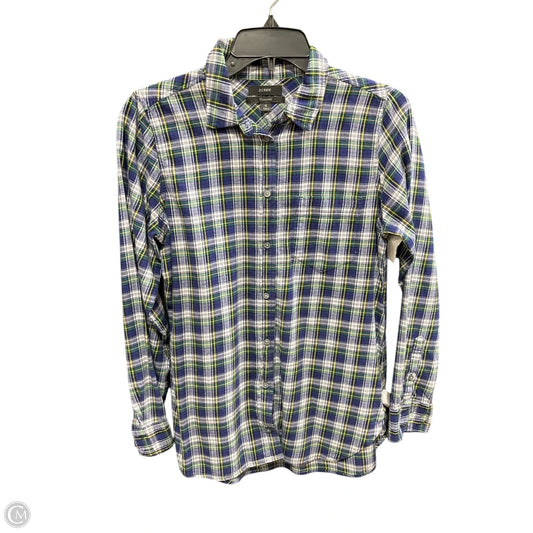 Blouse Long Sleeve By J. Crew In Blue & Yellow, Size: S