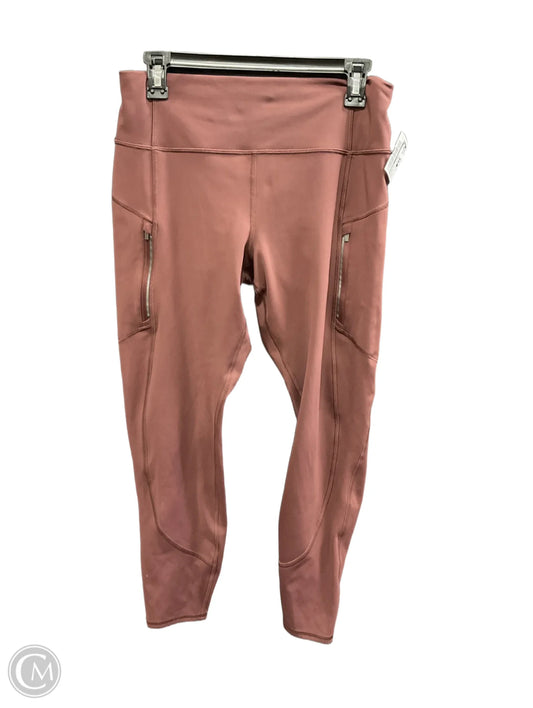 Athletic Leggings By Athleta In Maroon, Size: L