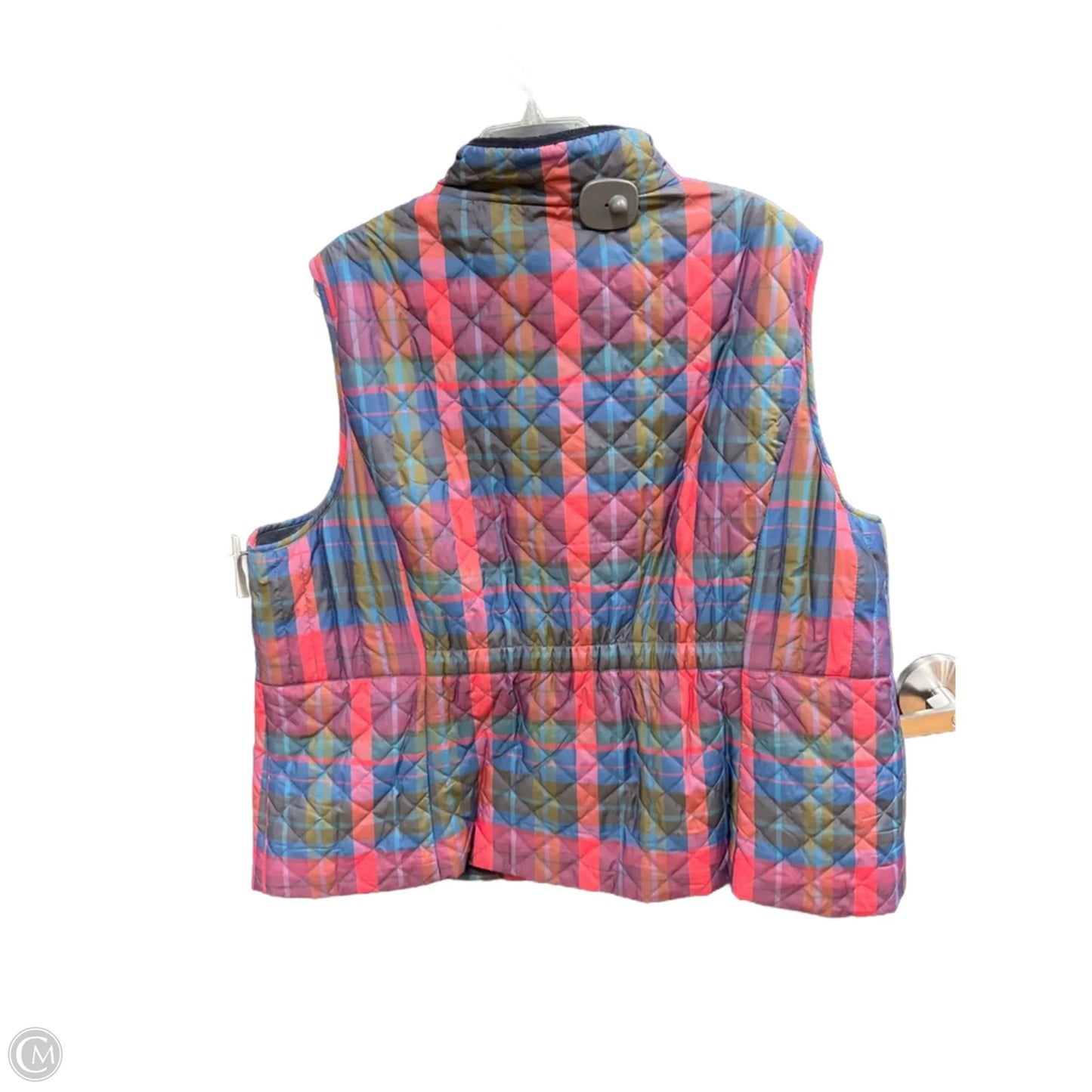 Vest Puffer & Quilted By Talbots In Plaid Pattern, Size: 3x