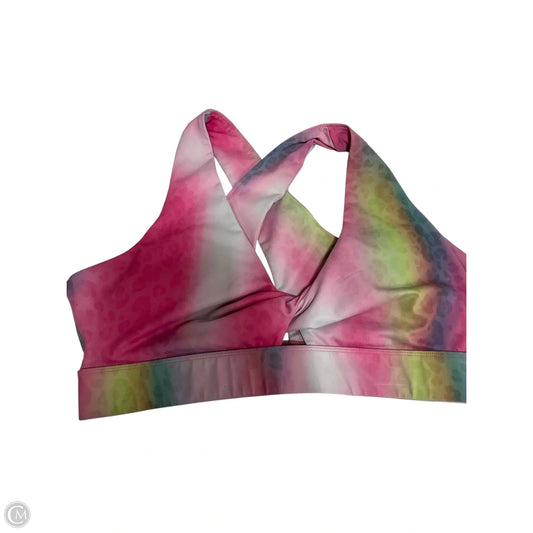Athletic Bra By Fabletics In Rainbow Print, Size: 1x