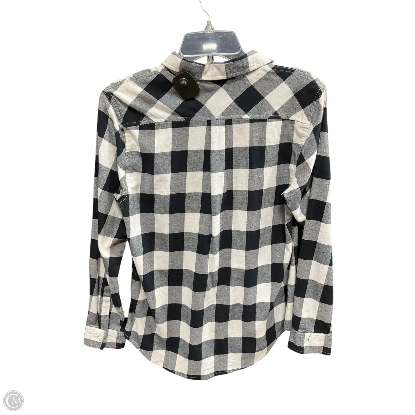 Blouse Long Sleeve By Weatherproof In Black & White, Size: M