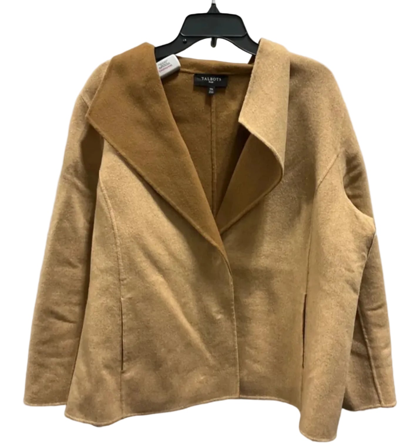 Coat Wool By Talbots In Tan, Size: 16