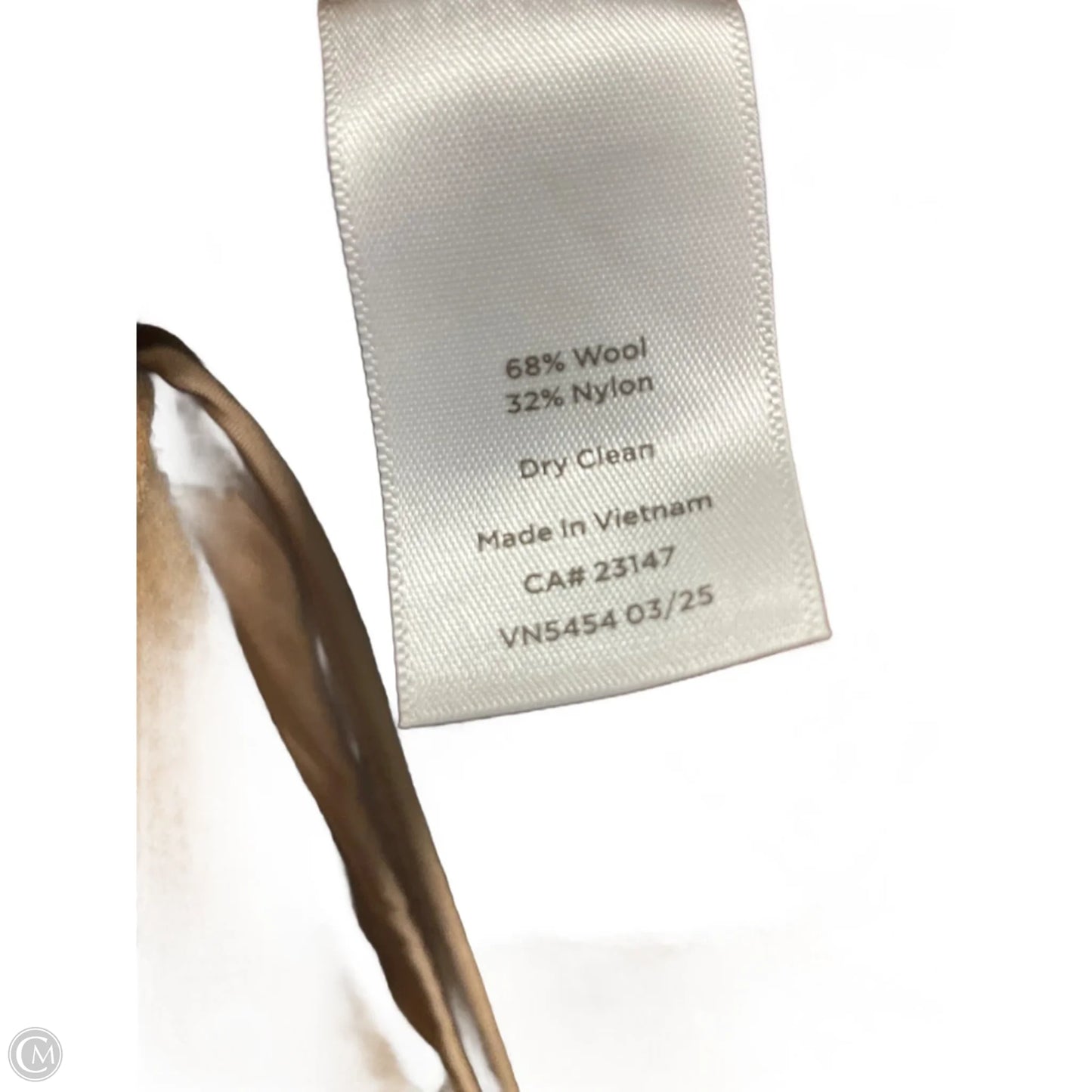 Coat Wool By Talbots In Tan, Size: 16