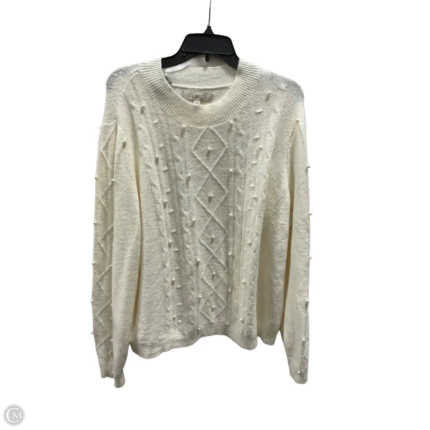 Top Long Sleeve By Loft In Cream, Size: Xl