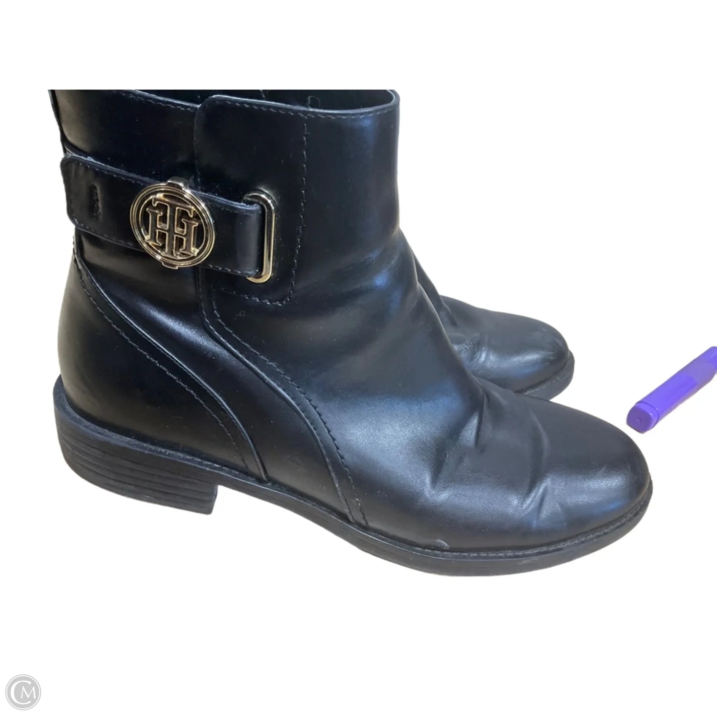 Boots Ankle Flats By Tommy Hilfiger In Black, Size: 9