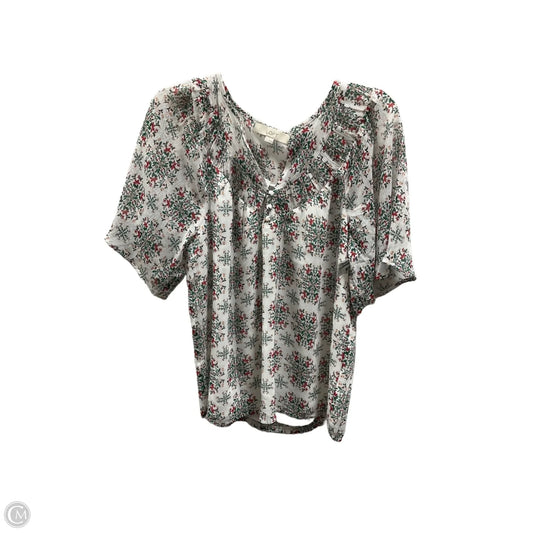 Top Short Sleeve By Loft In White, Size: M