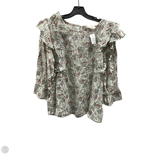 Top Long Sleeve By Loft In Cream, Size: L