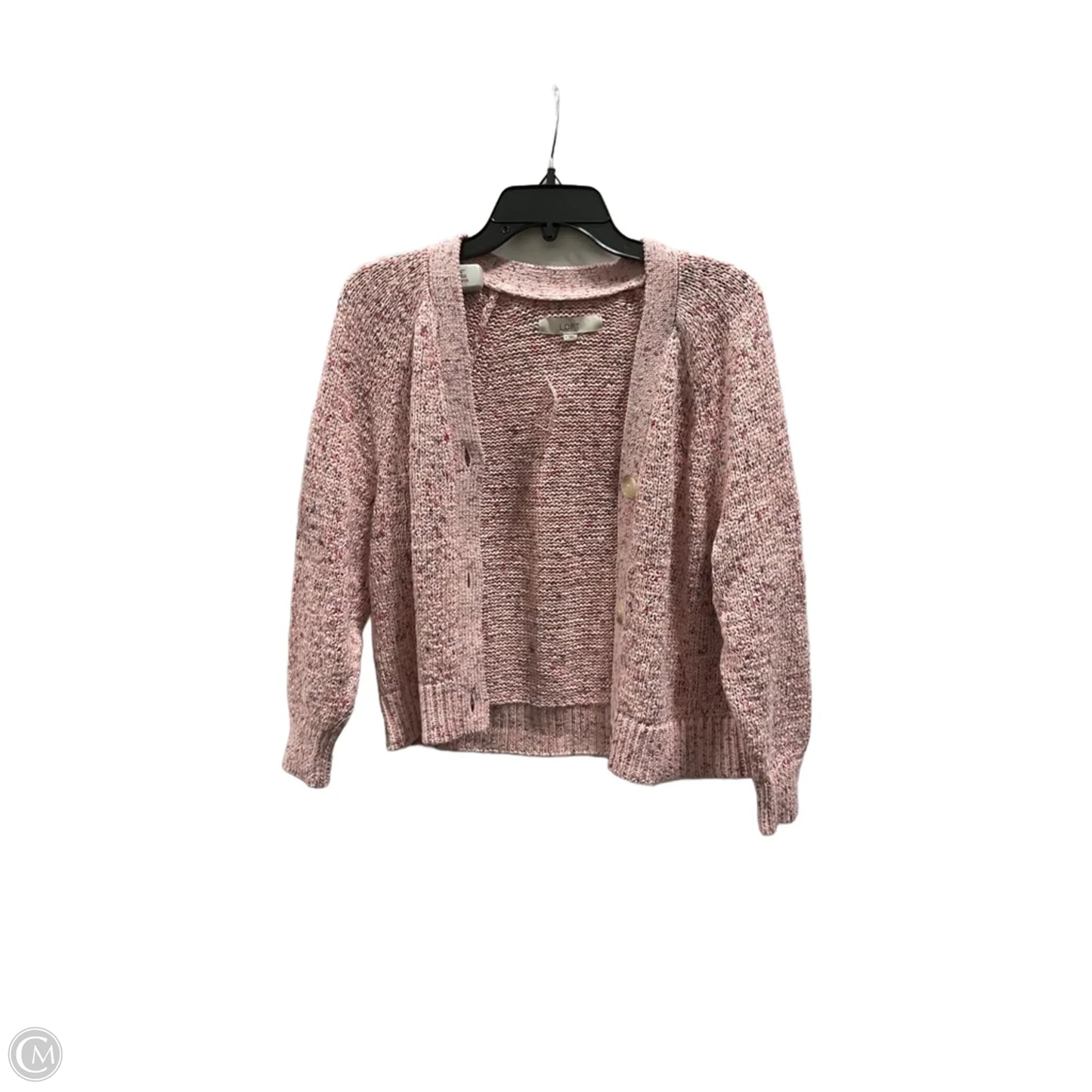 Sweater Cardigan By Loft In Pink, Size: M