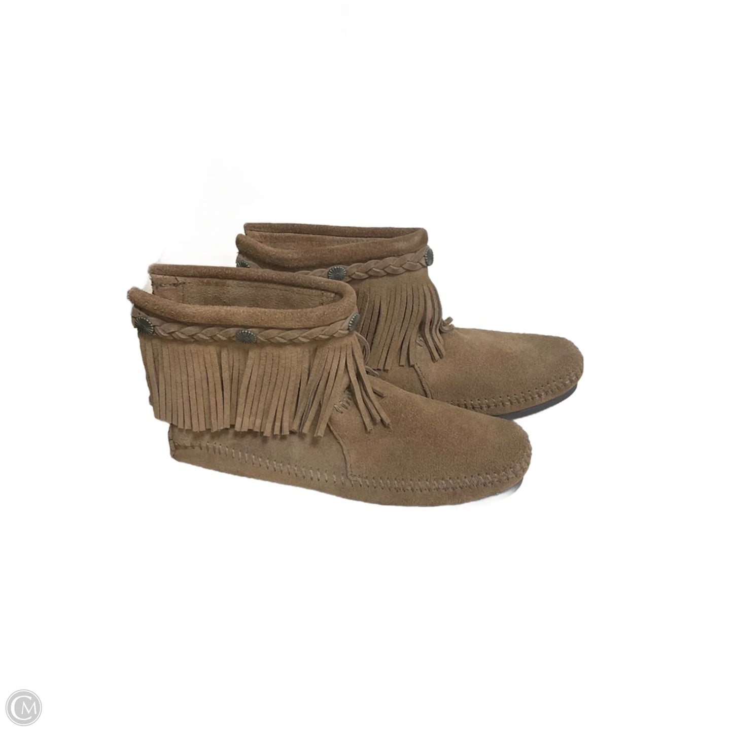 Boots Ankle Flats By Minnetonka In Brown, Size: 8