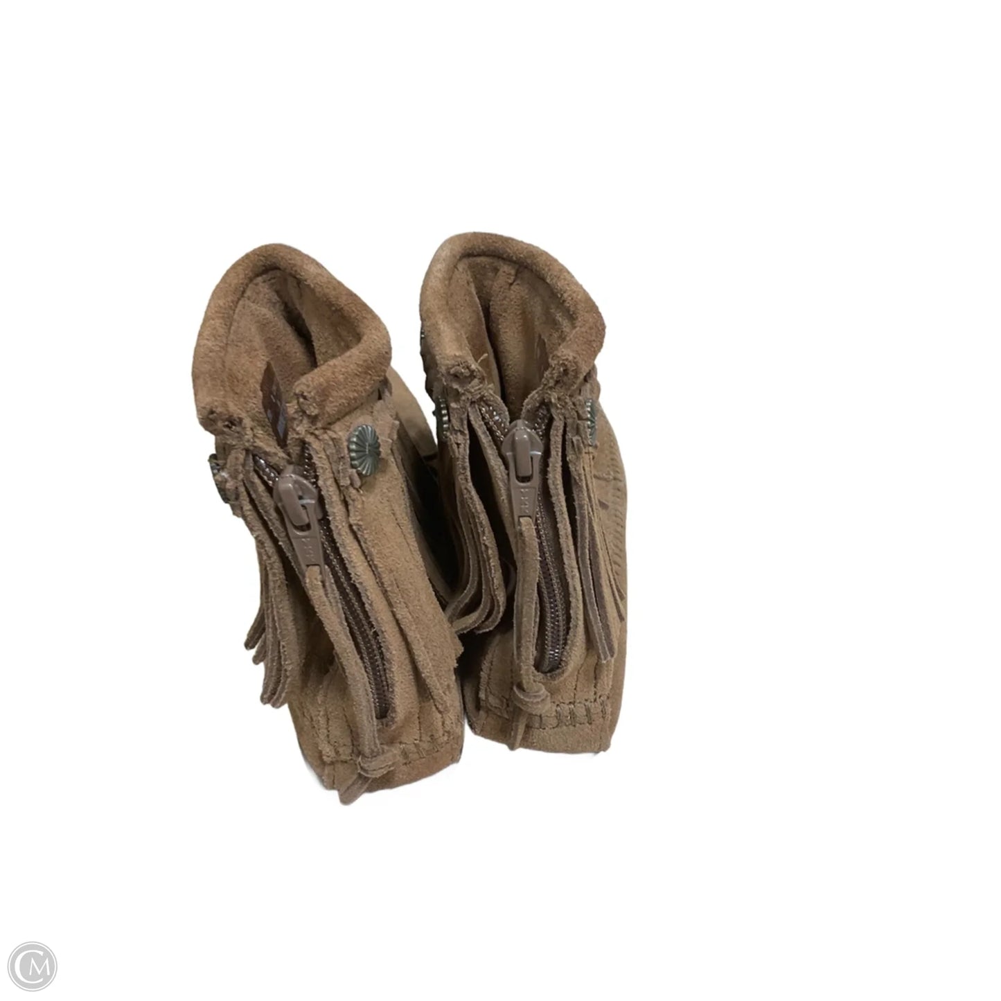 Boots Ankle Flats By Minnetonka In Brown, Size: 8