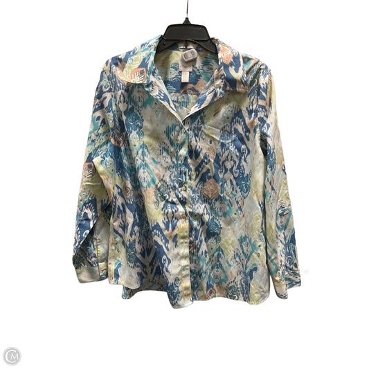 Blouse Long Sleeve By Chicos In Blue, Size: Xl