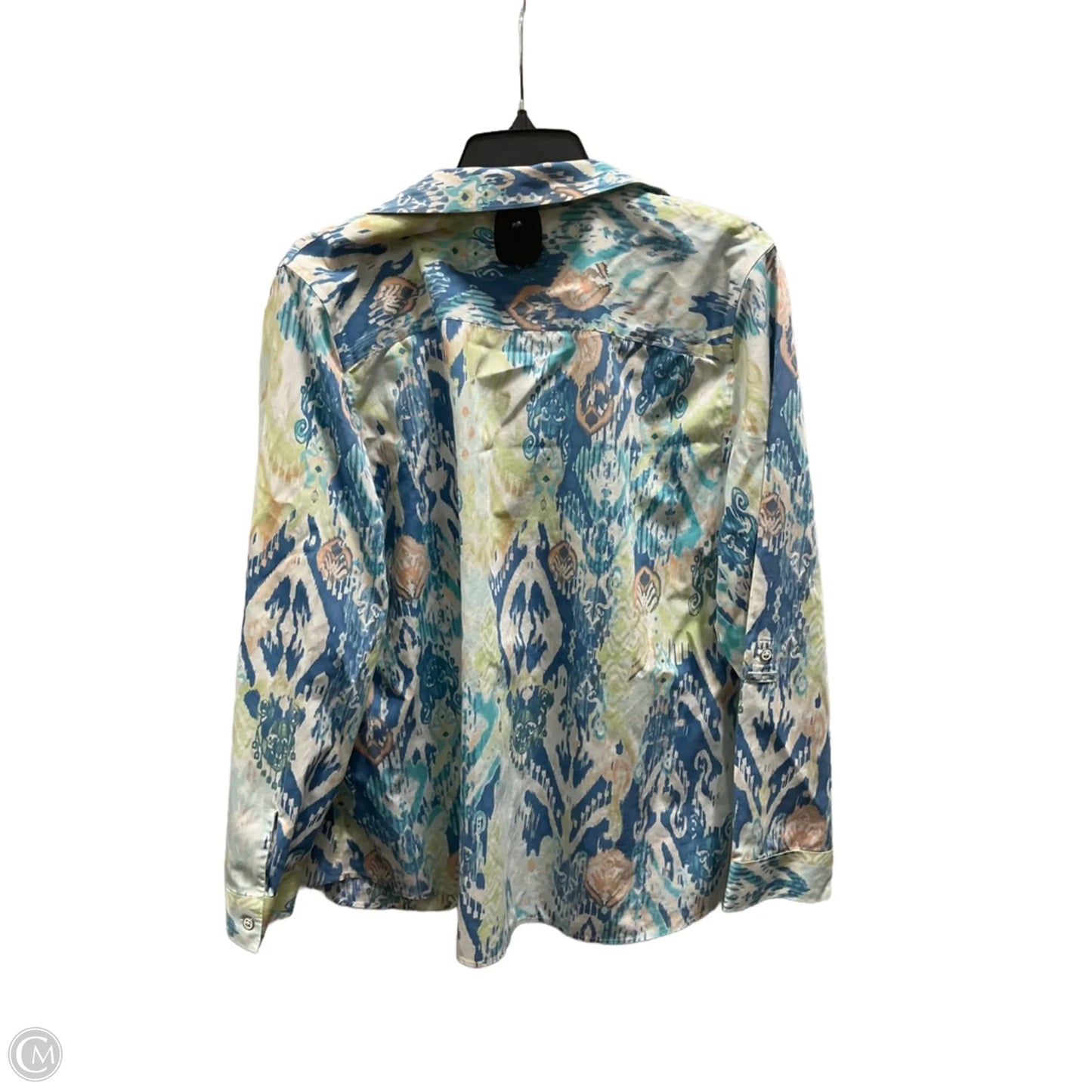 Blouse Long Sleeve By Chicos In Blue, Size: Xl