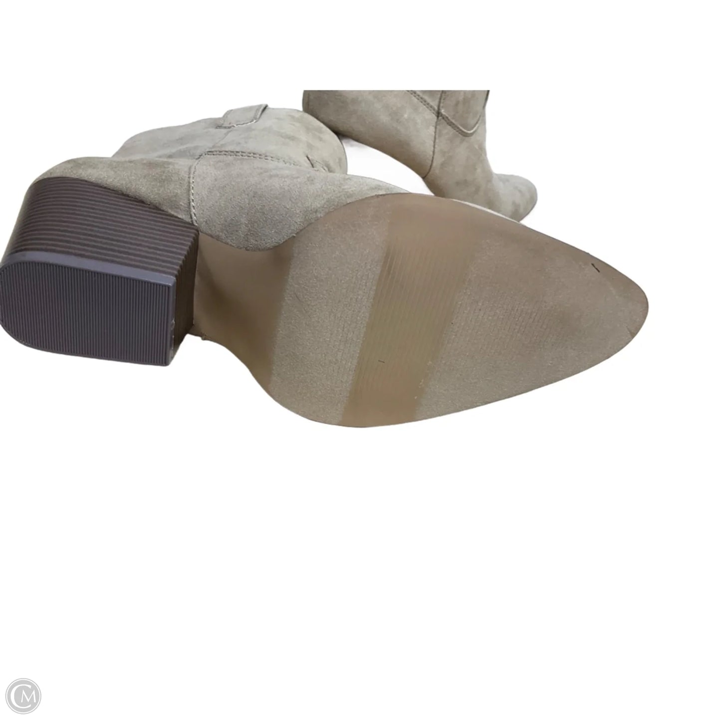 Boots Ankle Heels By Loft In Taupe, Size: 9.5
