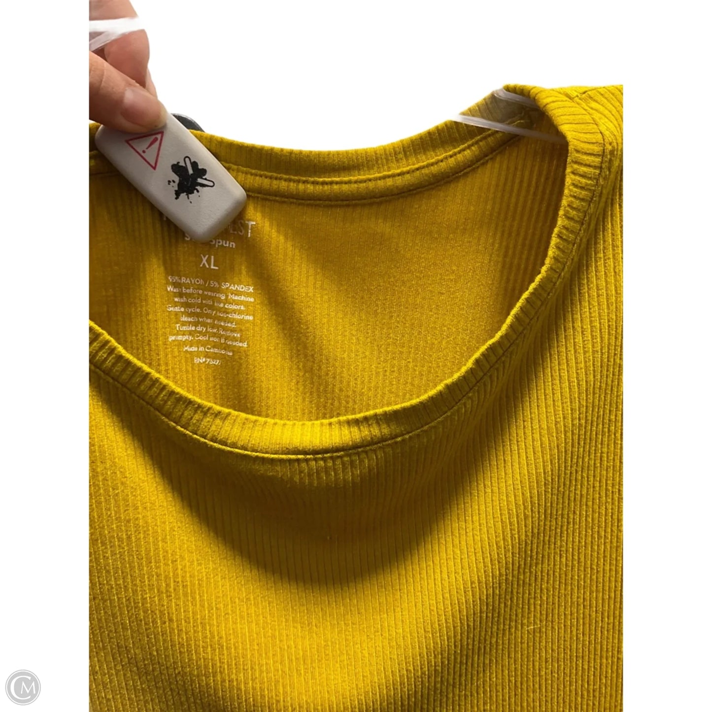 Top Short Sleeve By Nine West In Yellow, Size: Xl