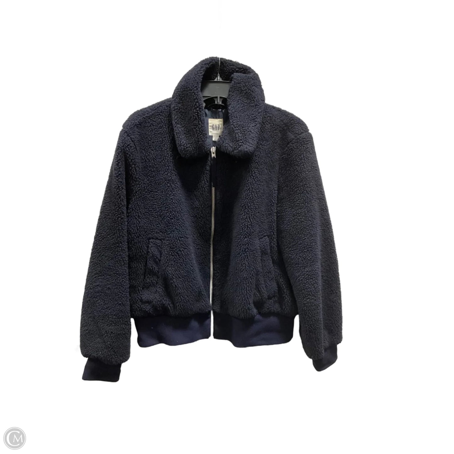 Jacket Faux Fur & Sherpa By Gap In Navy, Size: L