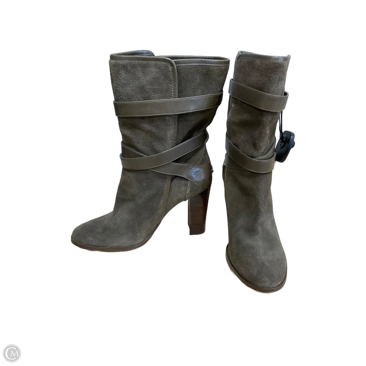 Boots Designer By Coach In Taupe, Size: 7.5