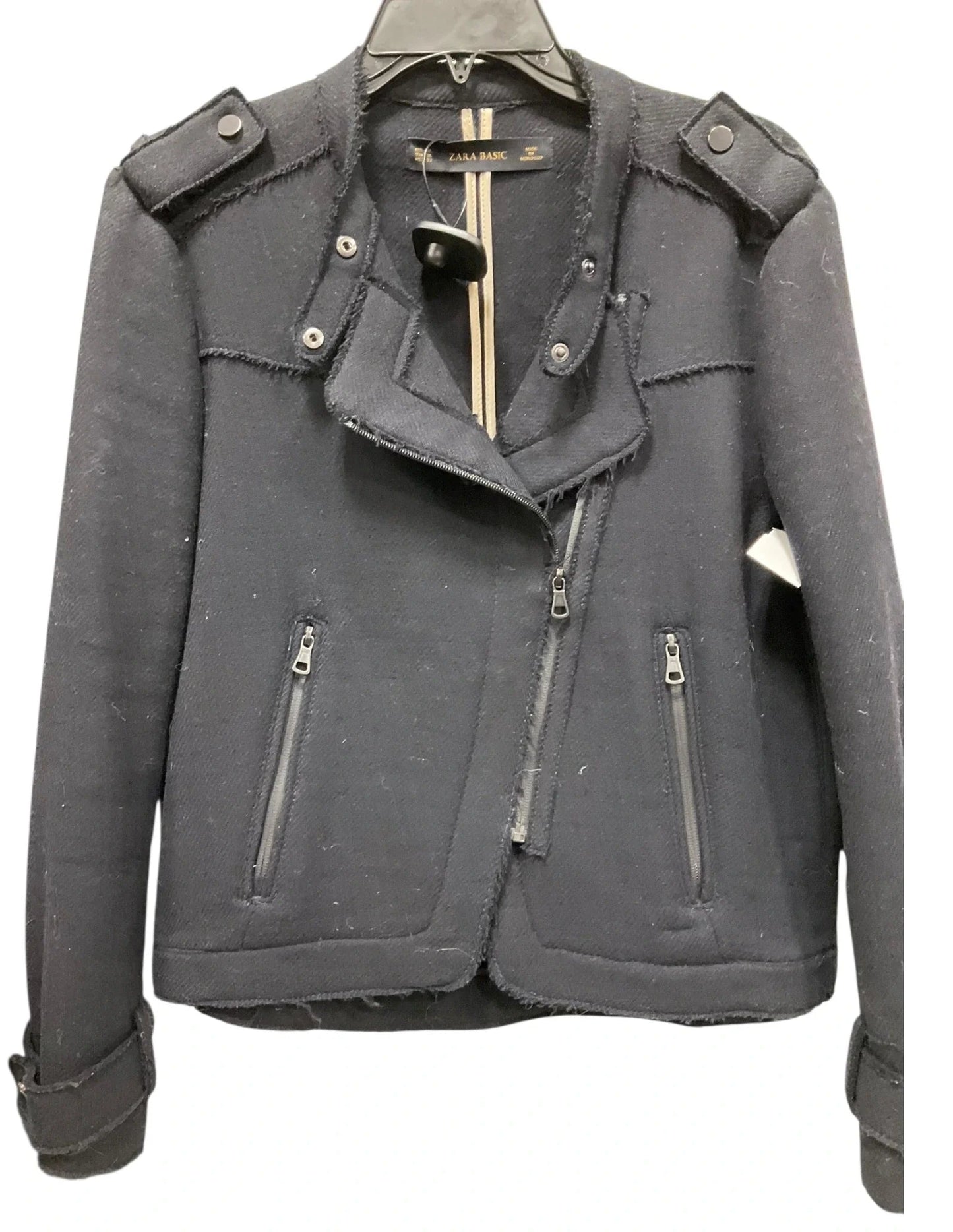 Jacket Moto By Zara Basic In Black, Size: Xl